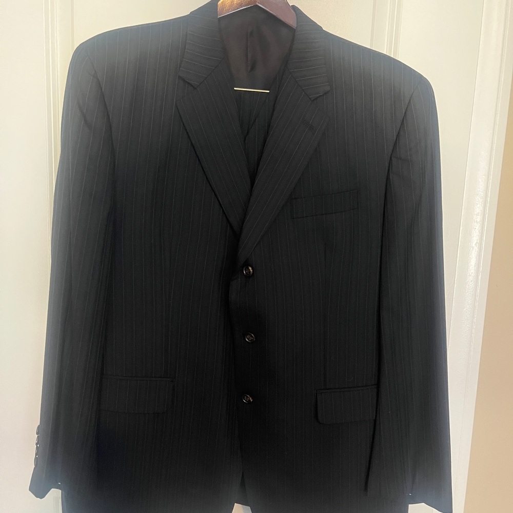 Ralph Lauren Men's Pinstripe Three-Piece Suit Size 46R